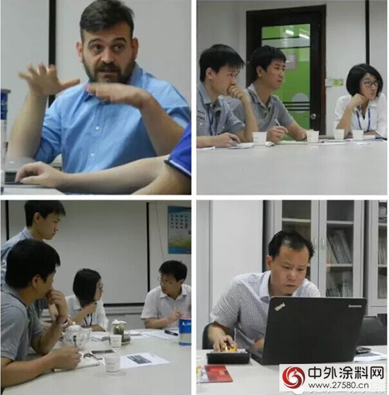 美塗士與(yu) 意大利倫(lun) 納塗料使者深入交流水性漆