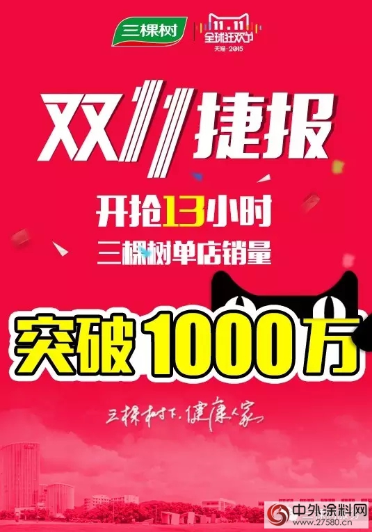 雙11大戰，三棵樹13小時破千萬(wan) ！