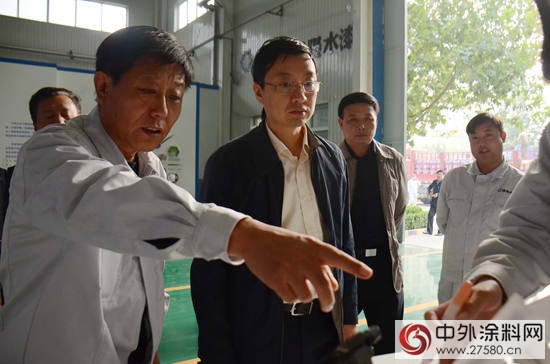 保定市委常委、副市長劉航一行蒞臨(lin) 晨陽水漆參觀調研"118101"