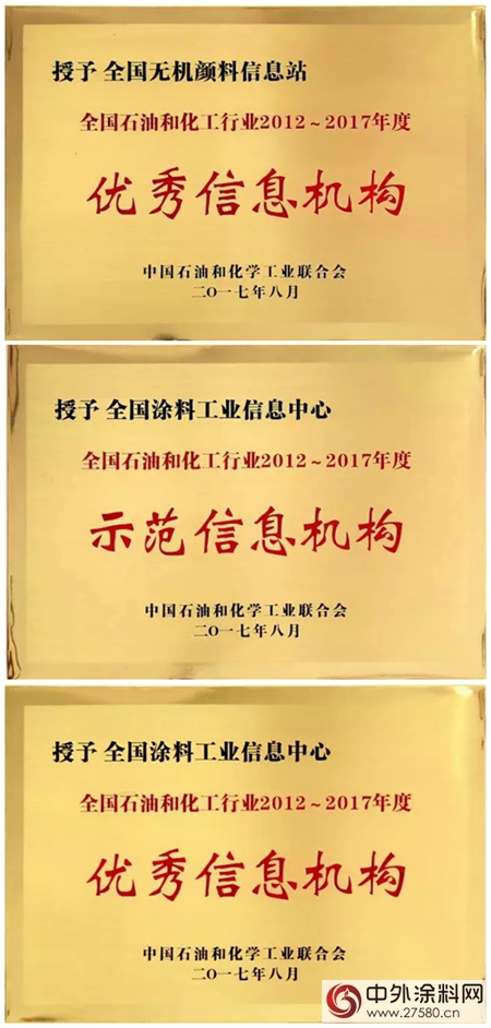 全國塗料工業(ye) 信息中心榮獲“全國石油和化工行業(ye) 示範信息機構 ”"123816"