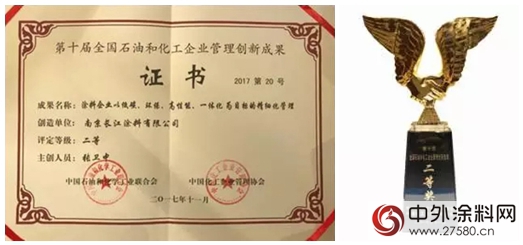 長江塗料榮膺第十屆全國石化企業管理創新成果二等獎"
124973"