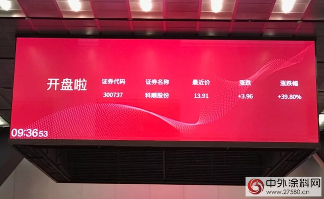 科順股份深交所創業(ye) 板上市"126219"