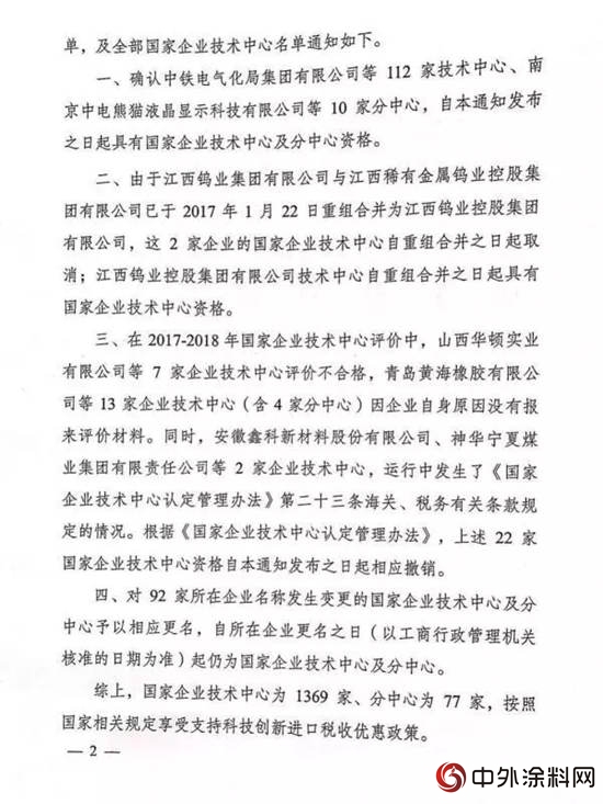 晨陽水漆成為(wei) 行業(ye) 內(nei) 唯一國家級企業(ye) 技術中心"128578"