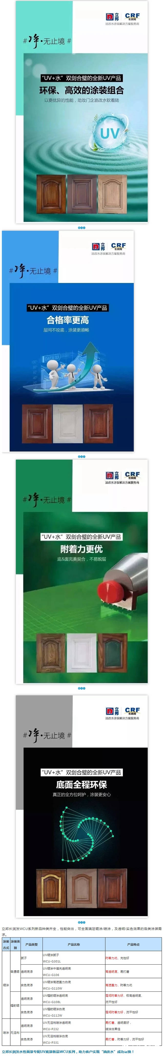 水性麵漆專(zhuan) 配UV底漆--立邦長潤發WCU係列新品發布上市！"130013"