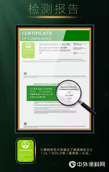 三棵樹藝術塗料喜獲法國A+、美國GREENGUARD綠色衛士金級雙認證"
134408"
