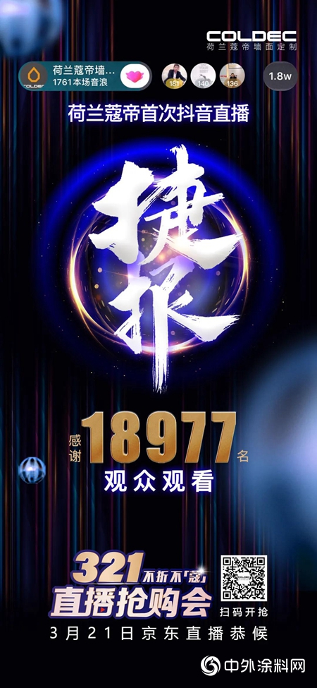 荷蘭蔻帝連續兩場直播秀均完美收官
