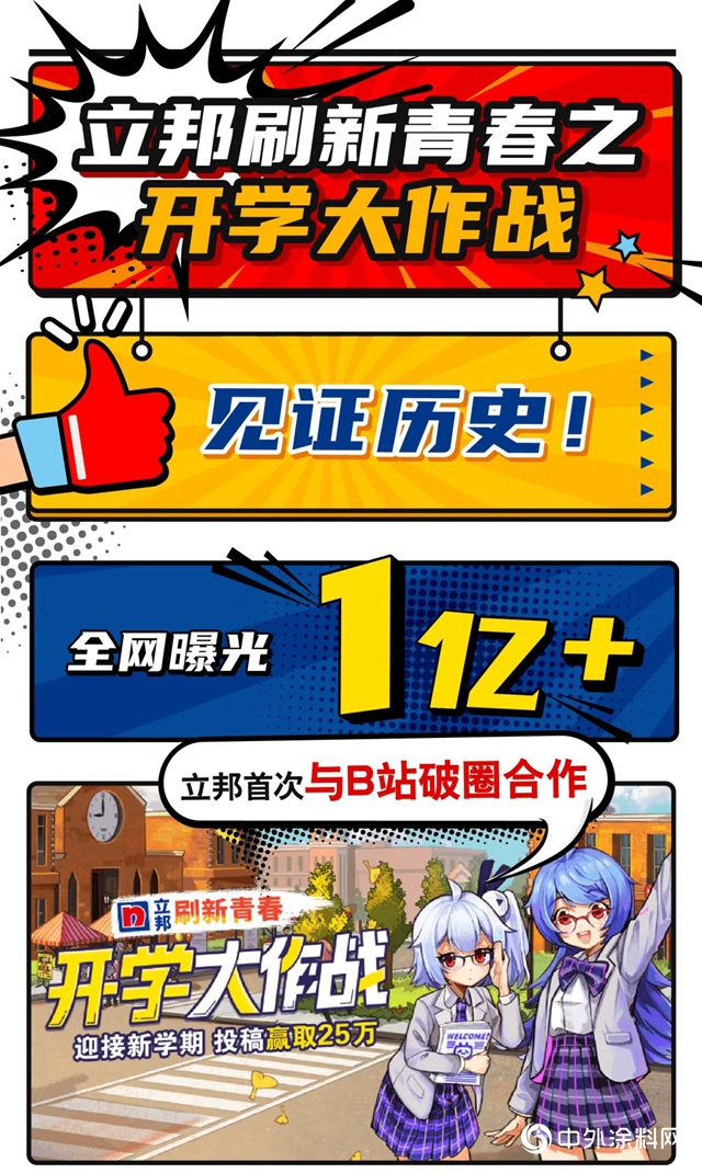 全網曝光破1億(yi) ！立邦刷新青春戰報來襲