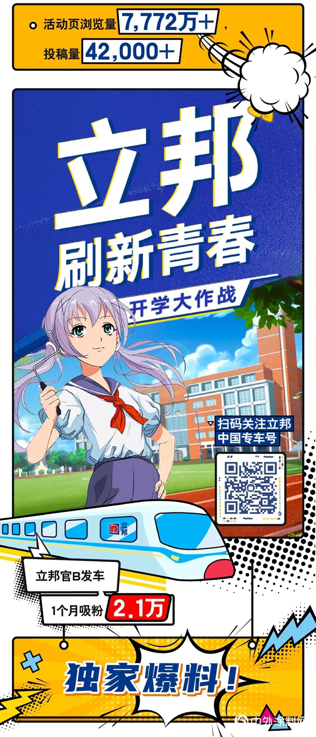 全網曝光破1億(yi) ！立邦刷新青春戰報來襲