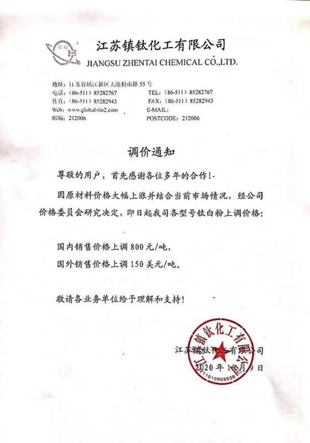 又漲了！鈦白粉再迎一波漲價(jia) 潮