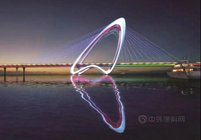 國內(nei) 首創“四拱一塔”結構類型，固城湖上“心”形橋花山大橋8月通車