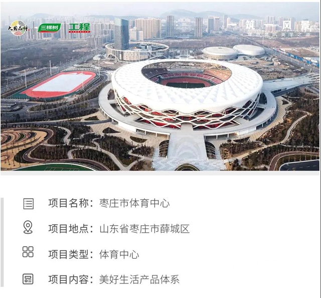 一築一風景丨三棵樹再造標杆工程——棗莊市體(ti) 育中心