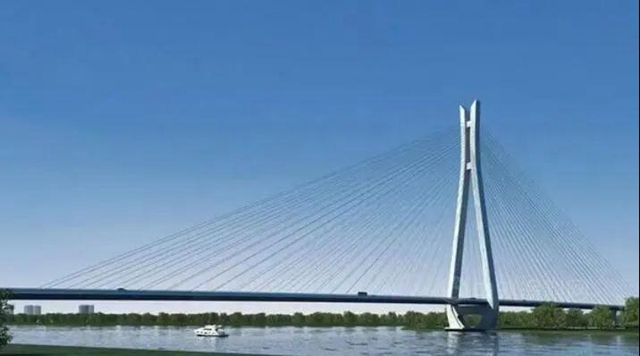 全長912米！國內(nei) 最大跨徑獨塔斜拉橋開建