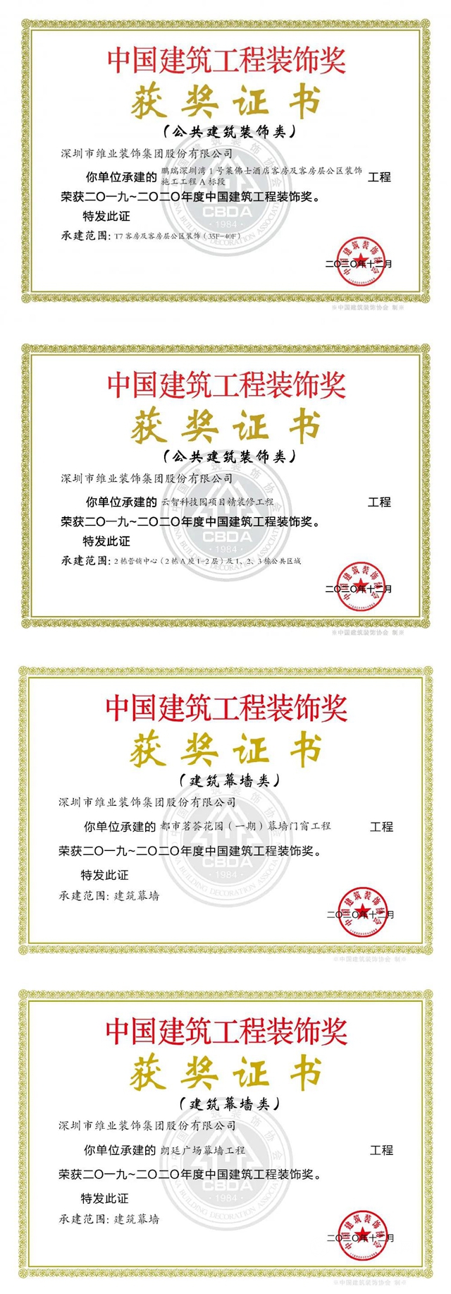 維業(ye) 股份再添多項國家級獎項