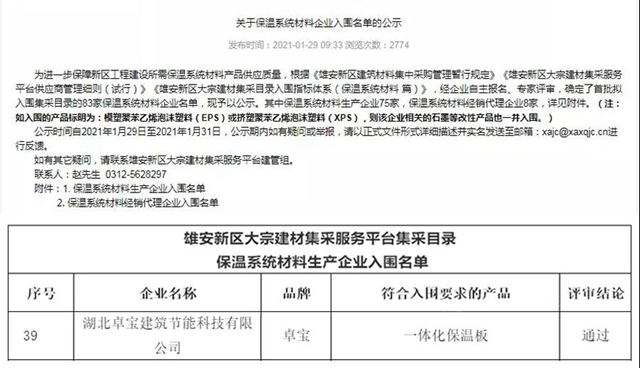 卓寶上榜雄安新區擬入圍集采目錄