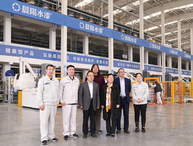 河北省粘接與(yu) 塗料協會(hui) 領導蒞臨(lin) 晨陽水漆調研 支持水漆發展