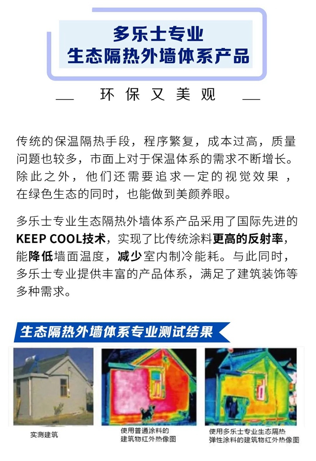 多樂(le) 士專(zhuan) 業(ye) 生態隔熱外牆漆助力低碳城市