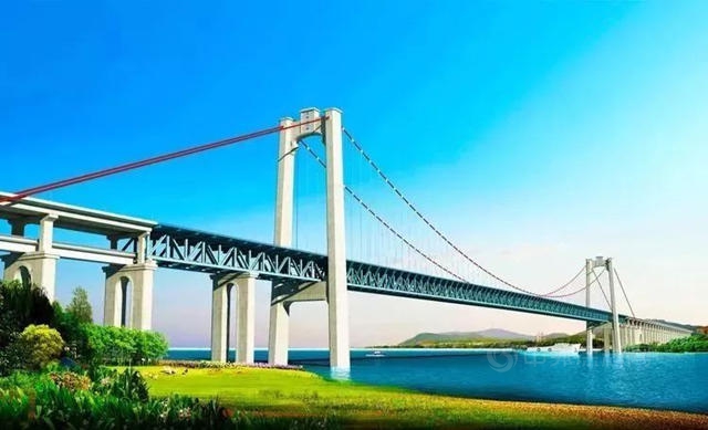 世界最大公鐵懸索橋首節鋼梁架設，重1170噸，堪比20節高鐵車廂！