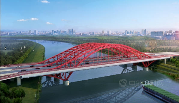 合肥集賢路跨派河橋項目鋼桁拱橋順利合龍
