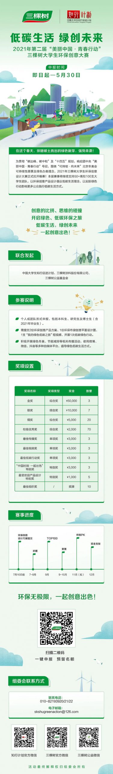 第二屆“美麗(li) 中國·青春行動”三棵樹大學生環保創意大賽強勢來襲！