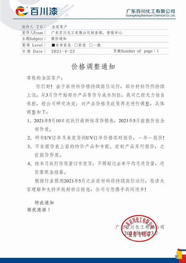 又漲了！立邦華潤威士伯百川大寶再掀漲價(jia) 潮 行業(ye) 洗牌進程將加速