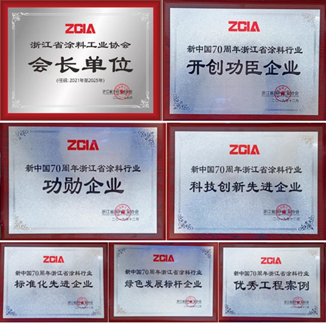浙江大橋油漆有限公司連任浙江省塗料工業(ye) 協會(hui) 會(hui) 長單位並榮獲各大獎項