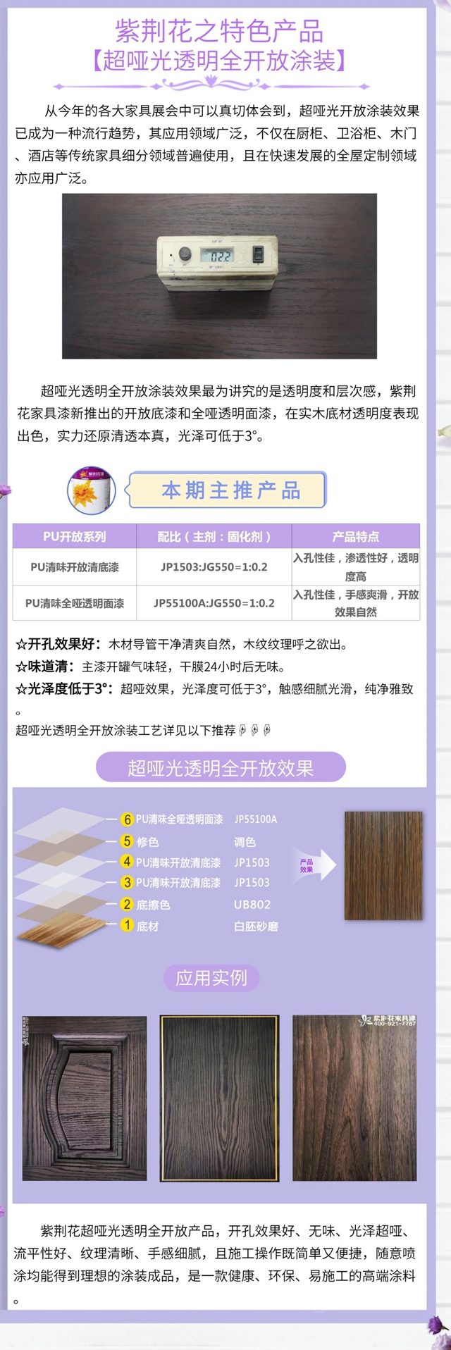 紫荊花之特色產(chan) 品 超啞光透明全開放塗裝