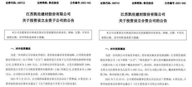 15億(yi) 產(chan) 業(ye) 園將投產(chan) ,再投3530萬(wan) 設3家公司，凱倫(lun) 股份欲爭(zheng) 雄
