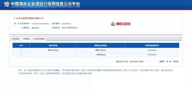 自由能被評為(wei) 海關(guan) AEO高級認證企業(ye) 