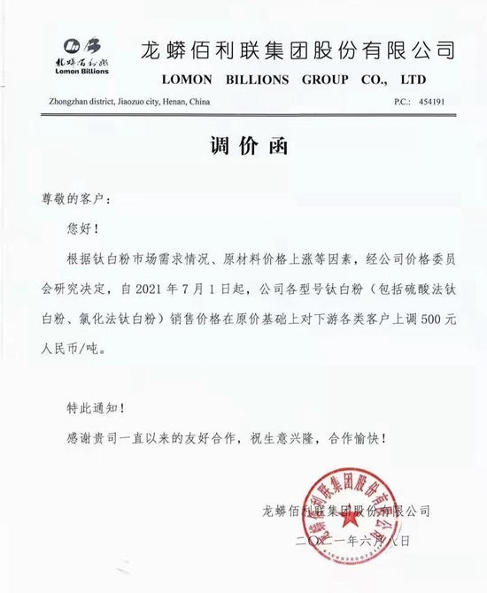連漲12輪！全球鈦白粉企業(ye) 集體(ti) 漲價(jia) “箭在弦上”