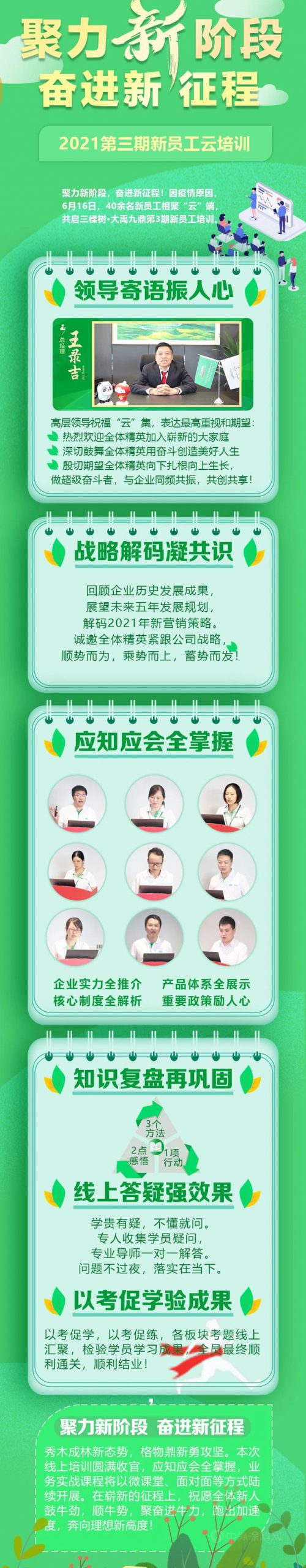 聚力新階段，奮進新征程——三棵樹·大禹九鼎新員工“雲(yun) ”培訓圓滿舉(ju) 行