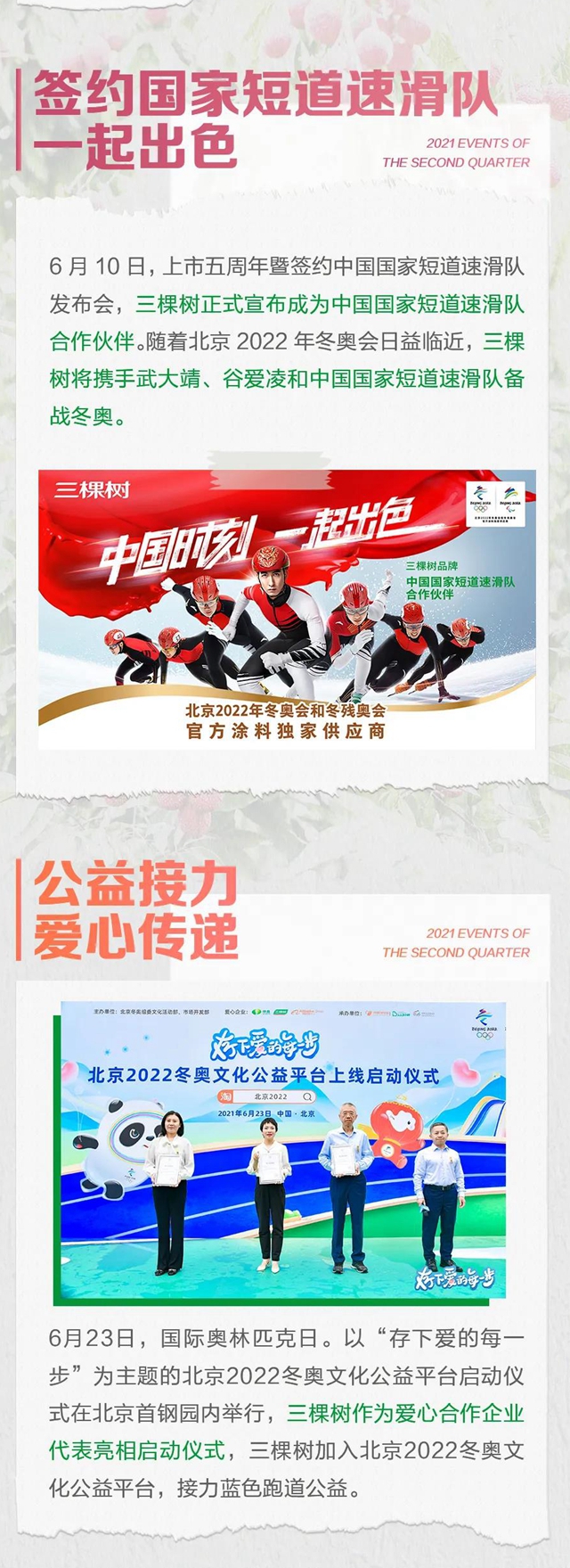 三棵樹2021年第二季度大事件