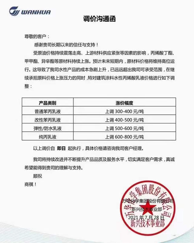 乳液又漲了！萬(wan) 華、巴德富、羅斯夫最新漲價(jia) 函掀起新一輪漲價(jia) 潮