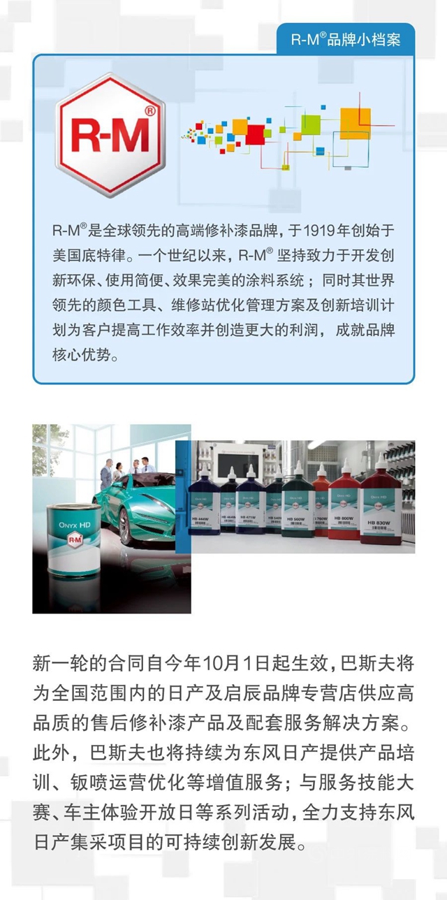 巴斯夫R-M®品牌汽車修補漆正式成為(wei) 東(dong) 風日產(chan) 售後修補漆集采供應商