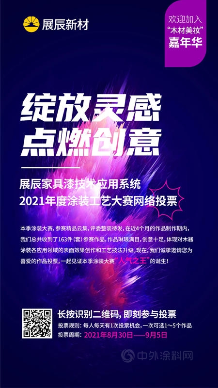 展辰家具漆2021年度塗裝大賽網絡投票啟動，快來pick您喜愛的作品！