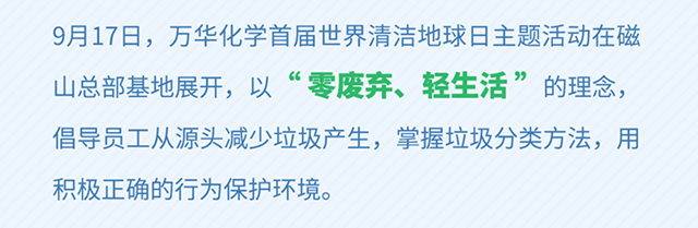 世界清潔地球日|萬(wan) 華化學低碳青年行動計劃