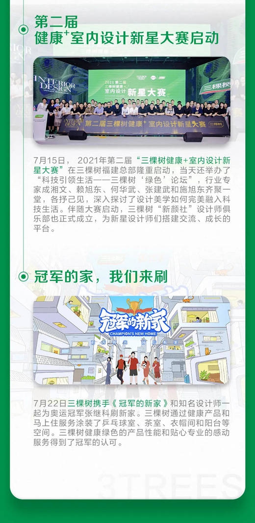 三棵樹2021年第三季度大事件