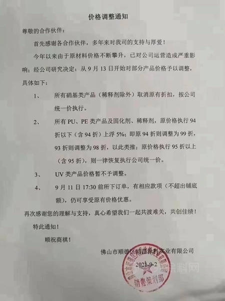 家具漆第三輪集體(ti) 漲價(jia) 再次開啟！不漲=溺死，要漲多少？