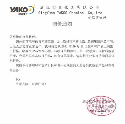 10月起，這些塗料企業(ye) 開始漲價(jia) 