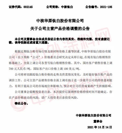 漲瘋了！鈦白粉乳液再掀漲價(jia) 潮！塗料企業(ye) 太難了！