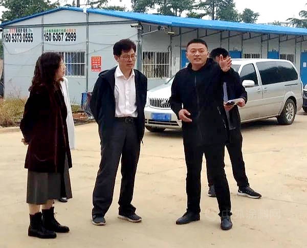 江蘇新沂考察組蒞臨(lin) 陝普防水華東(dong) 在建生產(chan) 基地勘察指導