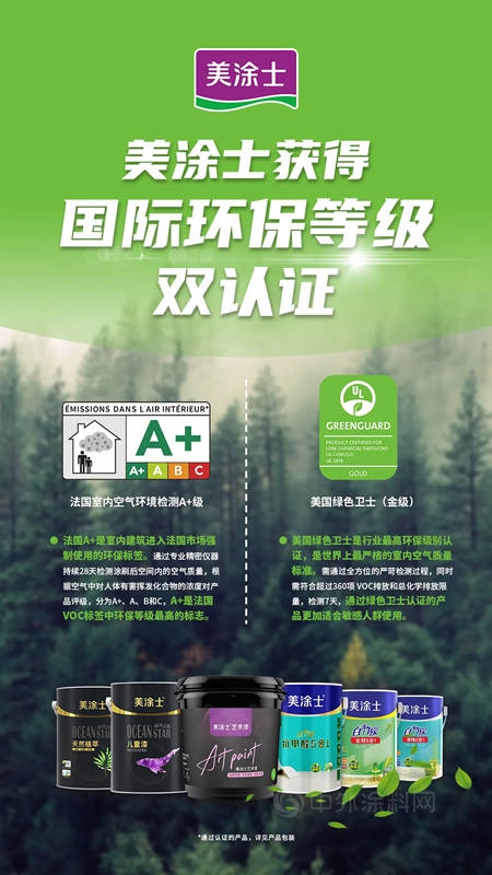 美塗士獲得國際環保等級雙認證！