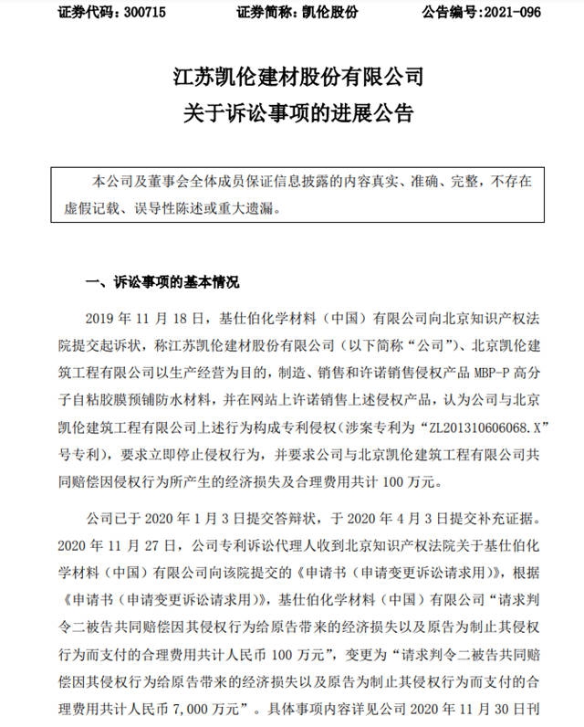 凱倫(lun) 股份贏了！基仕伯涉案專(zhuan) 利全部無效！