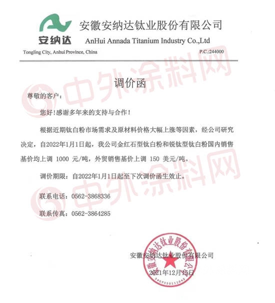 鈦白粉價(jia) 格鎖定明年繼續開漲！鈦白粉企業(ye) 又要“割韭菜”？