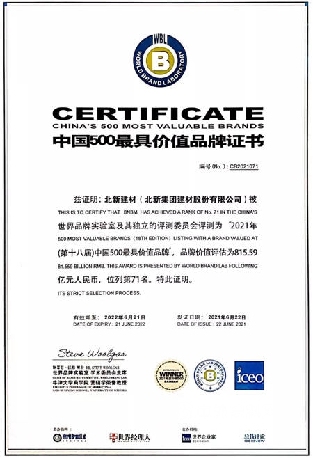 高質量業(ye) 績增長，新戰略全麵落地 | 北新建材的2021