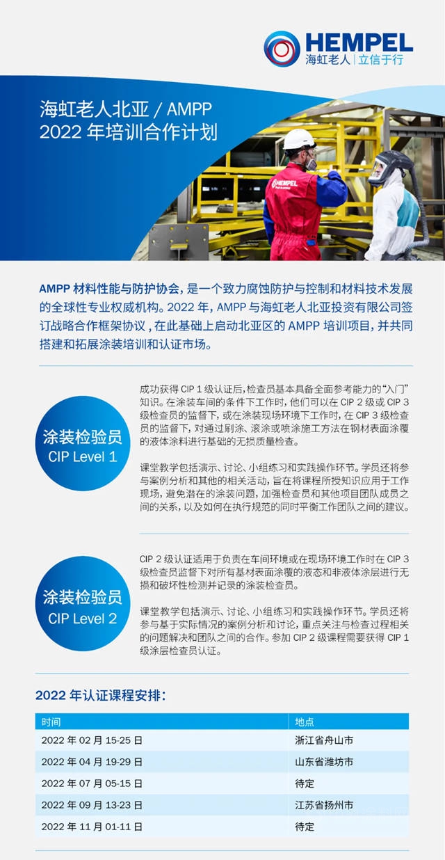 2022年海虹老人北亞(ya) / AMPP培訓合作計劃
