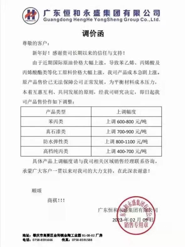 一日一漲價(jia) ！化工原料“供給衝(chong) 擊”來襲！