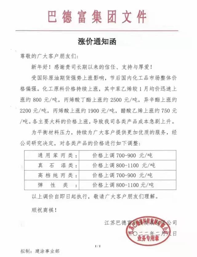 一日一漲價(jia) ！化工原料“供給衝(chong) 擊”來襲！