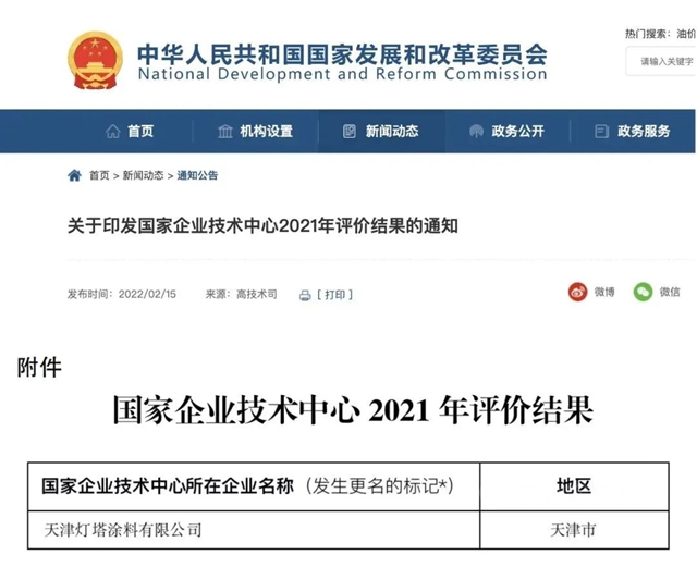 燈塔塗料國家企業(ye) 技術中心順利通過國家發改委複評