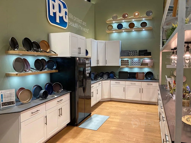 PPG華福2022年家居展，可用於(yu) 廚具、烤箱和廚房電器的彩色不粘塗料
