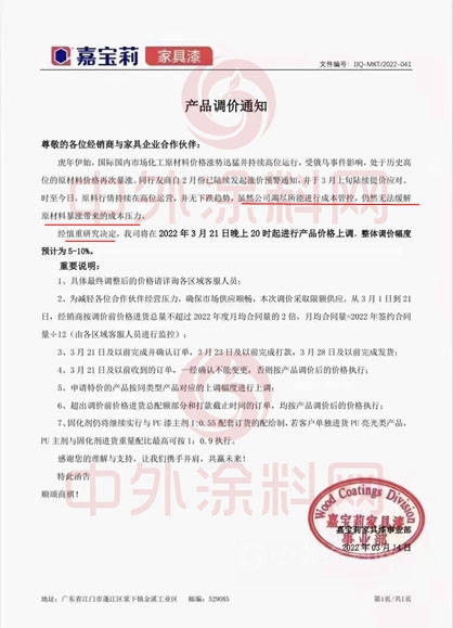 塗料漲價(jia) ，不是甩鍋